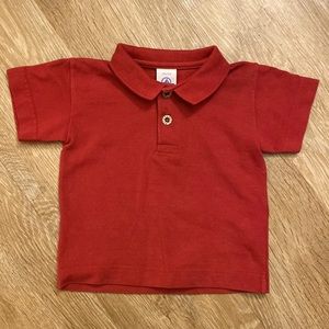 Petit Bateau crimson red polo t, size 1 year/12m